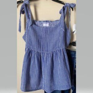 Shoulder Tie Babydoll Tank Top